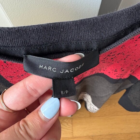 Marc Jacobs Mickey T-Shirt Black Crewneck Short Sleeves Allover Print Sz Small - Picture 3 of 8